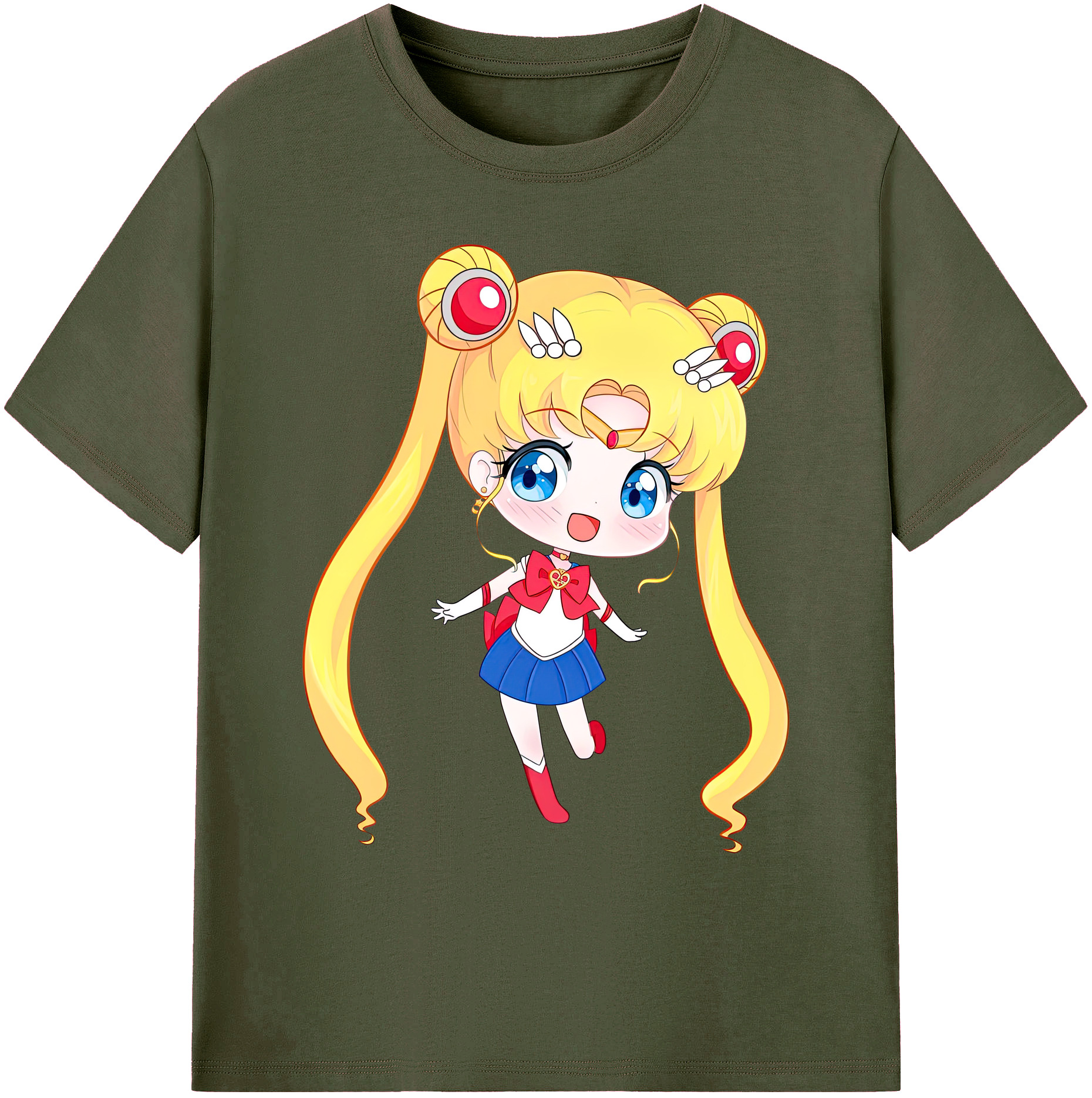 （画像用） 美少女戦士セーラームーン 月野 うさぎ つきの うさぎ Sailor Moon Tsukino Usagi 綿100％ メンズ半袖Tシャツ｜肌触りやわらか＆通気性